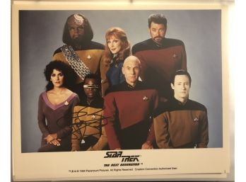 LeVar Burton Signed 8x10 Star Trek TNG Cast Photo