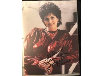 Majel Barrett Signed 8x12 Star Trek Lwaxana Troi Inscribed