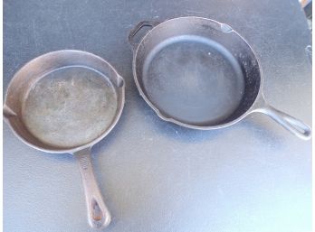Lot Of 2  Cast Iron Frying Pans
