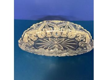 Antique Higbee Fleur De Lys Arched Celery Dish  (13 Inches In Length)