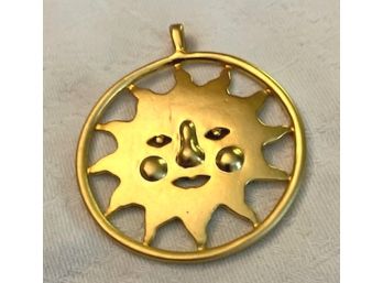 Awesome Gold Tone SUNNY FACE PENDANT