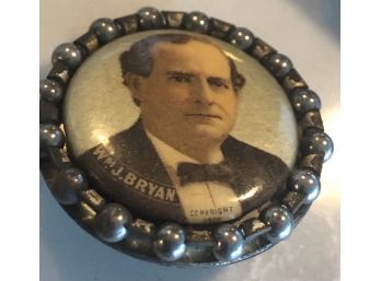 William Jennings Bryan For President Silver 1' Campaign Pin Pinback Button