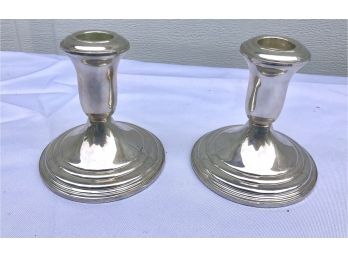 Vintage Sterling Silver Weighted Candlestick Holders