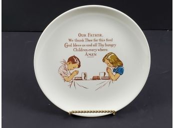 Vintage CS Applegath Porcelain 8.5' Child's Prayer Sentiment Plate