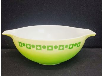 Rare PYREX Green Dot Square Cinderella Mixing Bowl 444 - 4 Quart