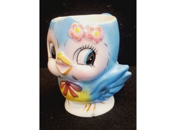 Vintage 1950s Signed Geo Z. Lefton Whimsical Blue Bird Cup Mug #284