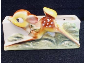 Vintage 1960s Royal Copley Ceramic Doe & Fawn Planter - Made In Japan