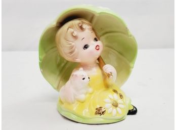 Vintage Josef Original Happiness Is Rain Umbrella Girl Porcelain Figurine