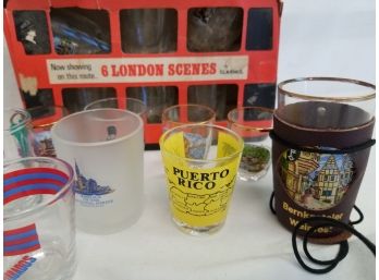 Vintage World Countries & Travel Destination Shot Glasses - Clandril Set Of 6 London Scenes In Original Box