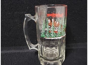 Large Budweiser Holiday Clydesdale Beer Glass Mug