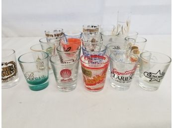 Vintage Hotel And Casino Shot Glasses-atlantis, Bellagio, Golden Nugget & More