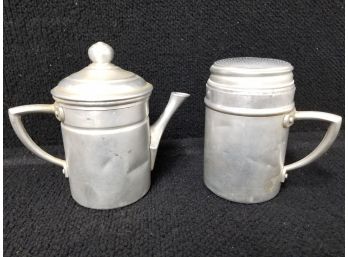 Vintage Aluminum Pitcher And Shaker Made In Italy