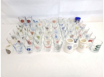 Seventy Vintage  College, University And Community Colleges Shot Glasses-Yale, MIT, Clemson & More