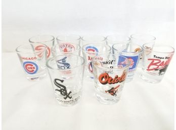 Vintage MLB Baseball Team Shot Glasses-Boston Red Sox, NY Yankees, Baltimore Orioles And More