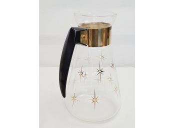 Vintage MCM Corning 6 Cup Atomic Gold Stars Coffee Carafe - No Lid Included