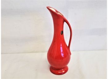 Vintage Wasco Red Ceramic Pitcher MCM