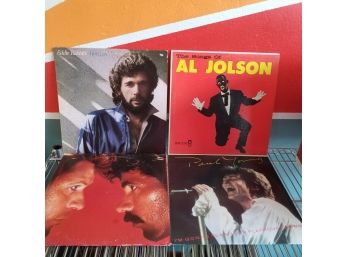 Lot Of 4 Vinyl Records - Eddie Rabbit, Al Jolson, Hall And Oats, Paul Young