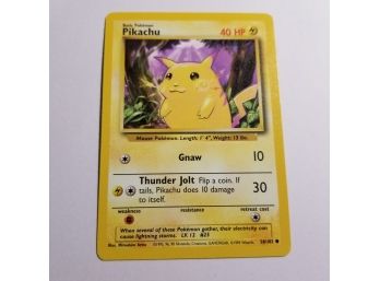 Pikachu POKEMON 58/102 40 HP - Excellent