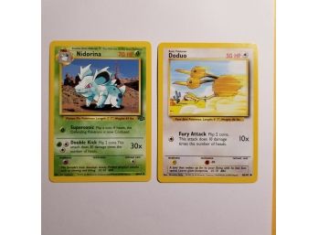 2 Pokemon Cards - Nidorina, Doduo - VG Plus