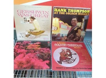 Lot Of 4 Vinyl Records - Gershwin, Hank Thompson, Sammy Kayes, Country Christmas