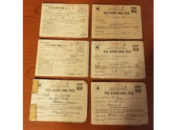 6 War Ration Books With Stamps
