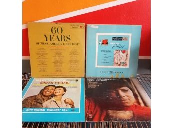 Lot Of 4 Vintage Vinyl Records - Leopold Stokowski, 60 Years, Martin Pinza, Bobby Goldsboro
