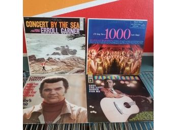 Lot Of 4 Vinyl Records - Errol Garner, Twitty, Faron Young, Reg Owen 1000 Love Songs