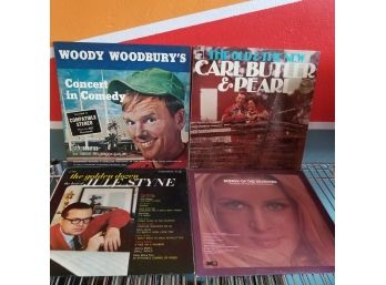 Lot Of 4 Vinyl Records - Woody Woodbury, Carl Butler, Jule Styne, 70's Orchestra