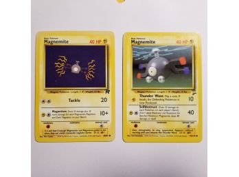 2 Pokemon Cards - Magnemite Tackle, Magnemite Thunder Wave - VG