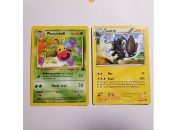 2 Pokemon Cards - 1999 Weepinbell, 2016 Luxray VG
