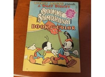 Mickey Mouse Silly Symphony Coloring Book From 1930's Original Pub - Not Colored In