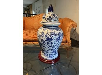 Porcelain Ginger Jar W/Lid