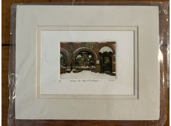 Chatterleys Cafe Etching - Home For The Holidays, Artist Nina Mascetti Ritson