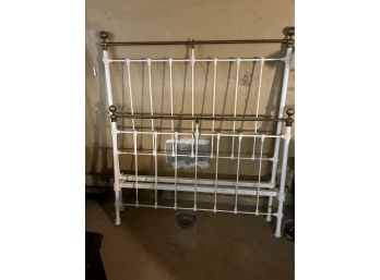 Antique Wrought Iron And Brass Bed