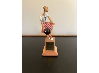 Wooden Trophy Bowler Figure - West Germany