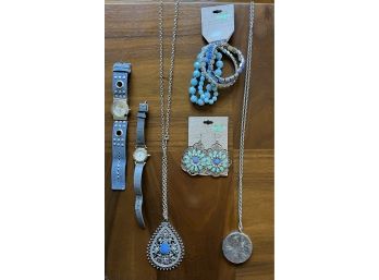 Collection Of Jewelry In Blue Tones