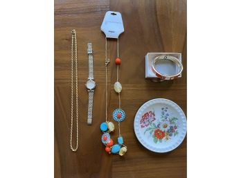 Collection Of Jewelry With Trinket Dish