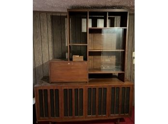 Mid Century Modern Cabinet - Sliding Glass Doors