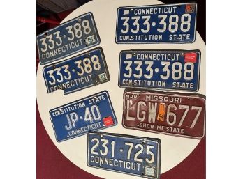 Collection Of Connecticut & Missouri License Plates