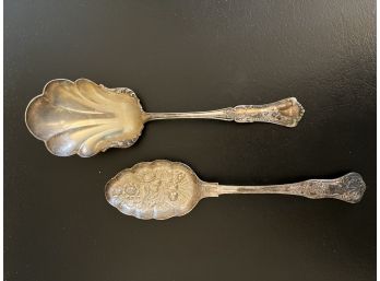 Antique Silver Serving Spoons (2)