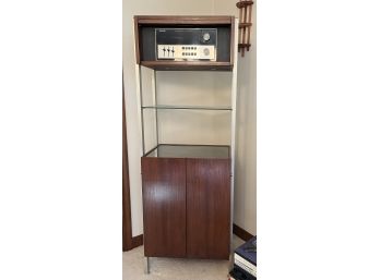 Mid Century Wall Unit Stereo Cabinet, Components And Speakers