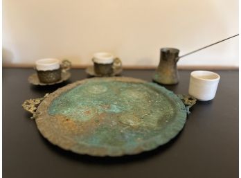 Antique Tray With Turkish Coffee Set