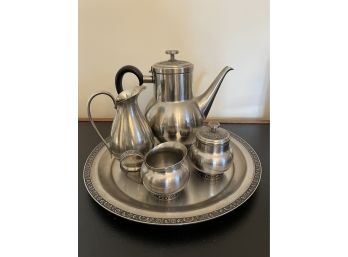 Oneida Silver Coffee Set With Serving Tray And Water Pitcher