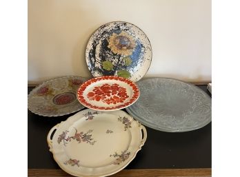 Assortment Of Serving Platters & Cake Plates