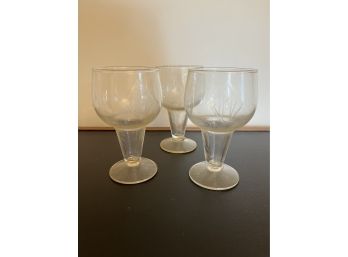 Engraved Beer Glasses, Hollow Stem Pedestal Style