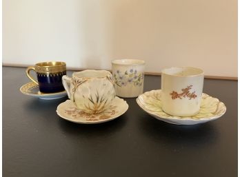 Tea/Espresso Cups (4) Assorted Styles Of France And England