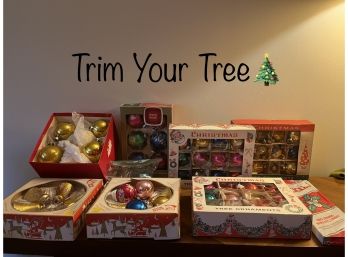 An Assortment Of Vintage Holiday Tree Decor