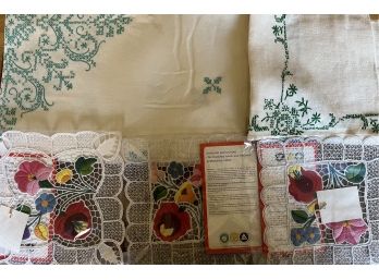 Hand Stitched Collection Of Table Linens, Hungary