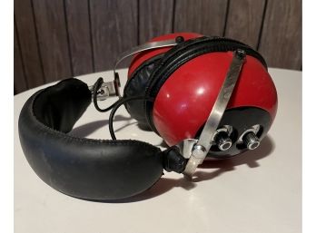 Vintage Invicta Red Radio Headphones