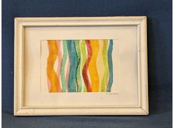 Pencil Signed K. DeMeo Colorful Line Painting